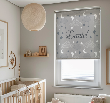 Tende a rullo personalizzabili nuvole stellate grigie - TenStickers