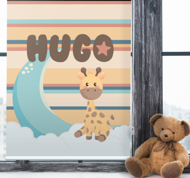 Tende a rullo personalizzabili Simpatica giraffa per ragazzo con  - TenStickers