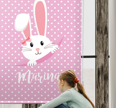 Tende a rullo personalizzabili Simpatico coniglietto per ragazza  - TenStickers