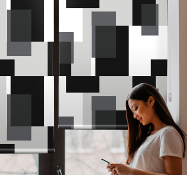 Tende a rullo stile moderno Blocchi di colore in bianco e nero - TenStickers