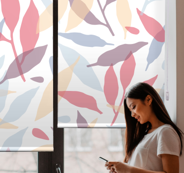 Tende a rullo stile moderno Motivo foglie colorate - TenStickers