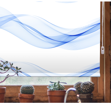 Tende a rullo stile moderno Silhouette onda blu - TenStickers