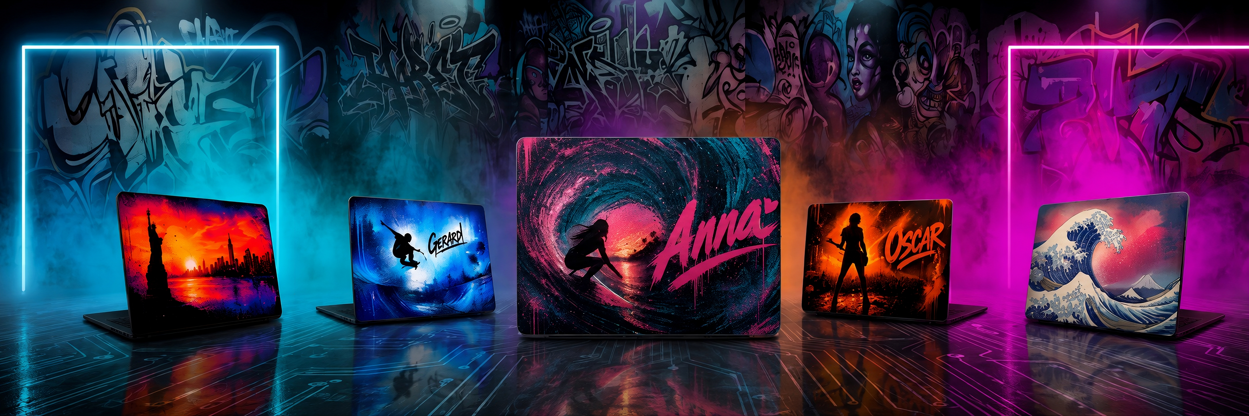 Collezione adesivi per laptop:
