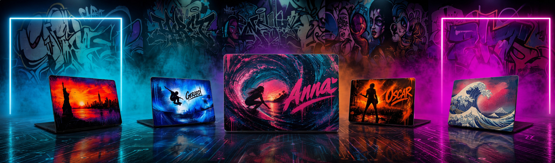 Collezione adesivi per laptop:
