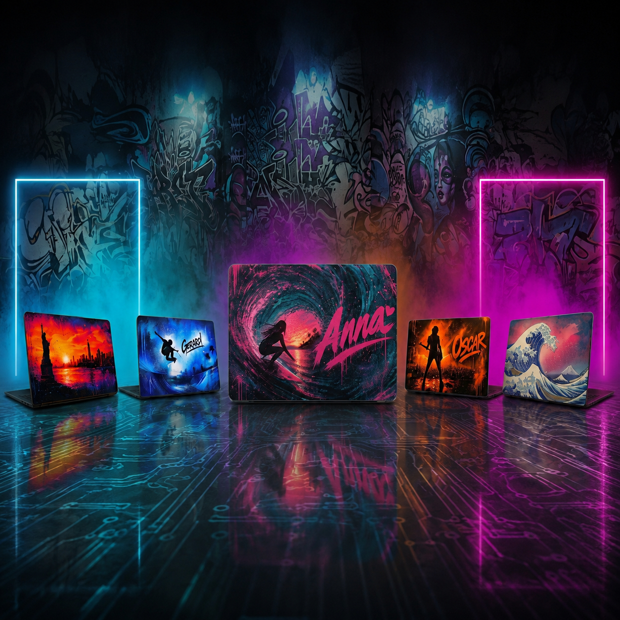 Collezione adesivi per laptop: