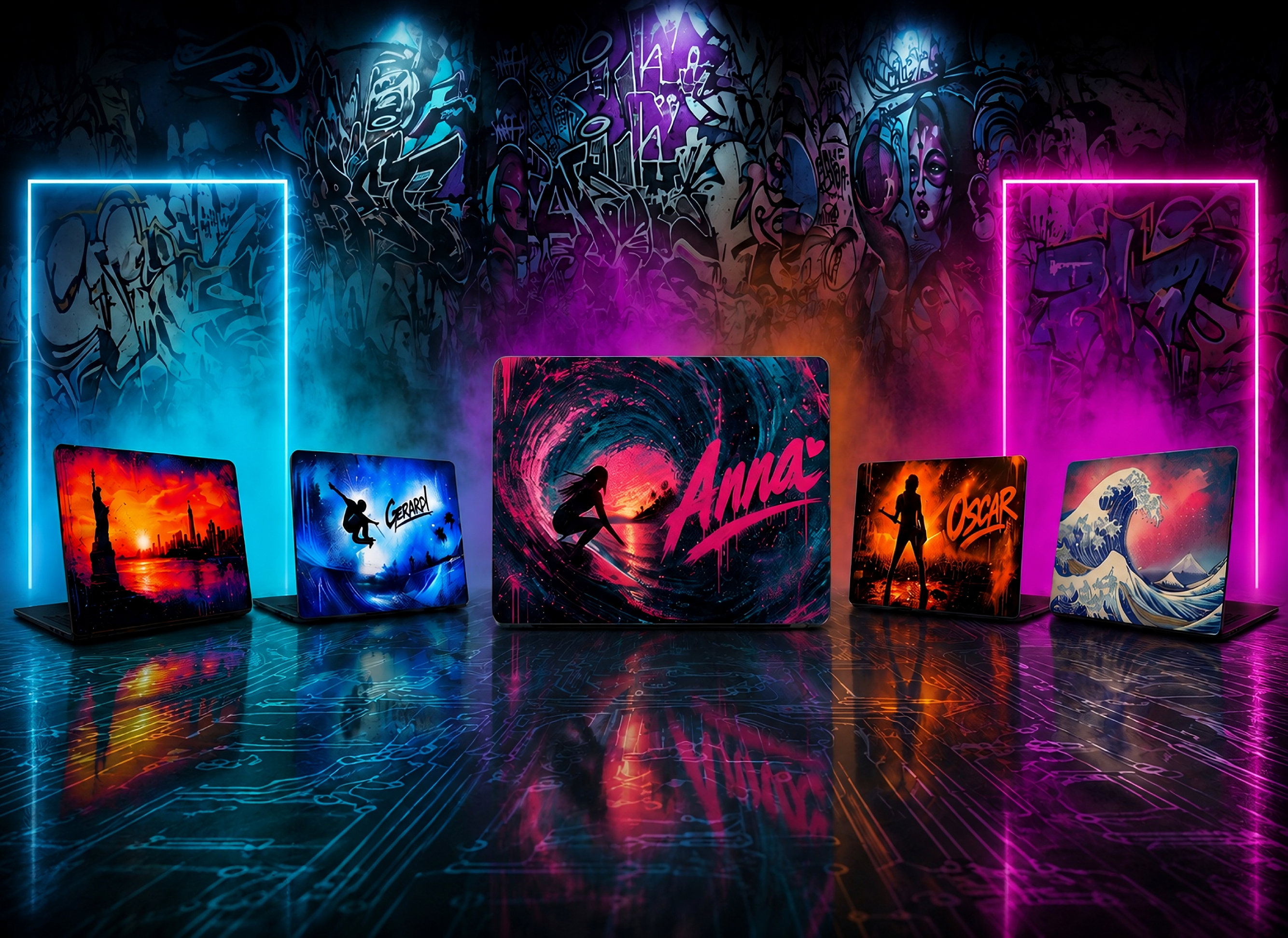 Collezione adesivi per laptop: