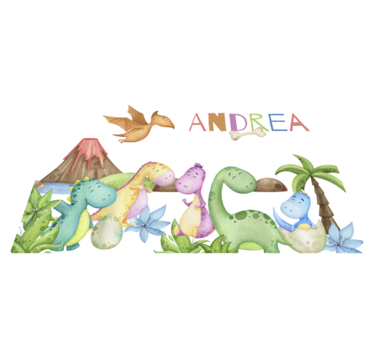 Tovaglietta americana con nome scena giurassica - TenStickers