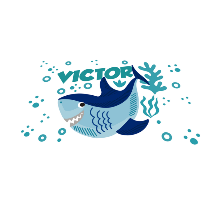 Tovaglietta con nome Piccolo squalo con nome - TenStickers