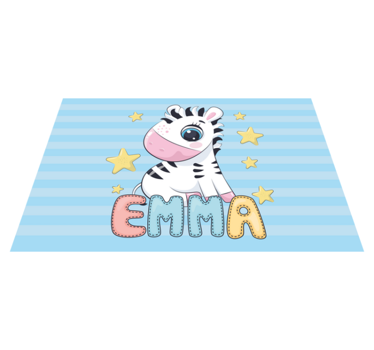 Tovaglietta americana con nome Zebra carina con nome - TenStickers