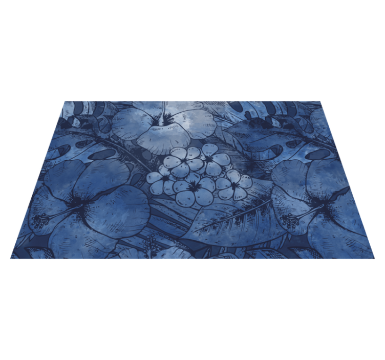 Tovaglietta americana moderna Fiori ad acquerelli blu - TenStickers
