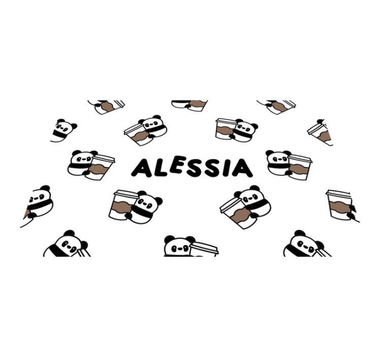 Tovaglietta americana con nome Panda con il nome - TenStickers