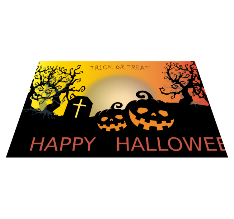 Tovagliette di halloween del cimitero di zucca - TenStickers