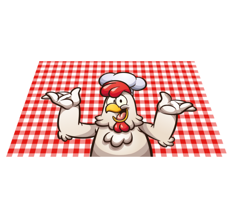 Tovaglietta personalizzata originale Cuoco di pollo dei cartoni a - TenStickers