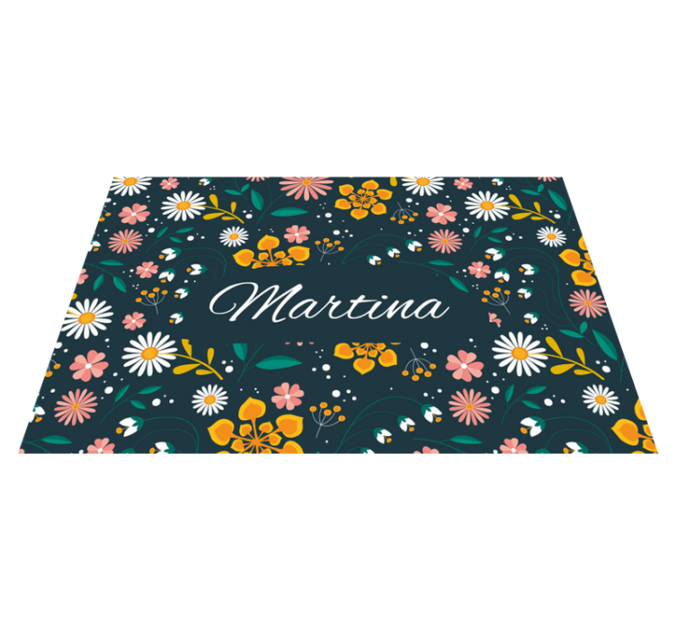 Tovaglietta americana con nome Fiori colorati organici - TenStickers