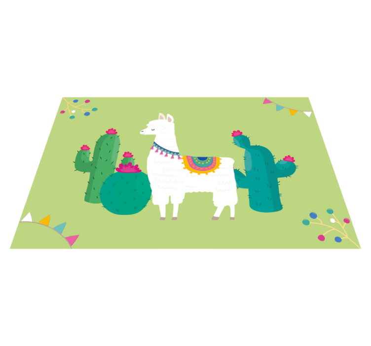 Tovaglietta americana infantile lama con cactus - TenStickers