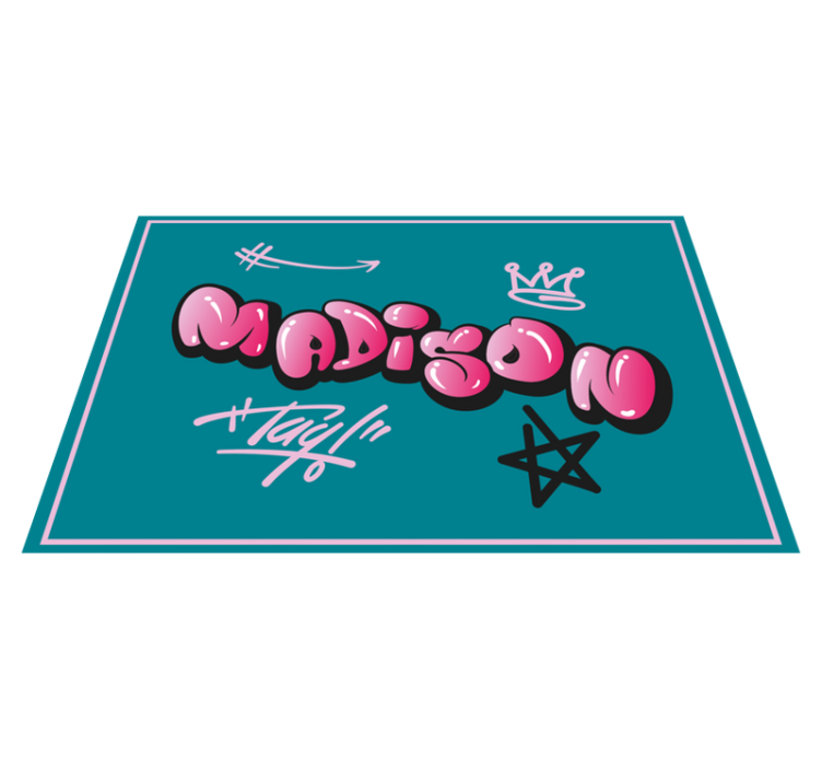 Tovaglietta americana con nome Graffiti con scritte rosa cool - TenStickers