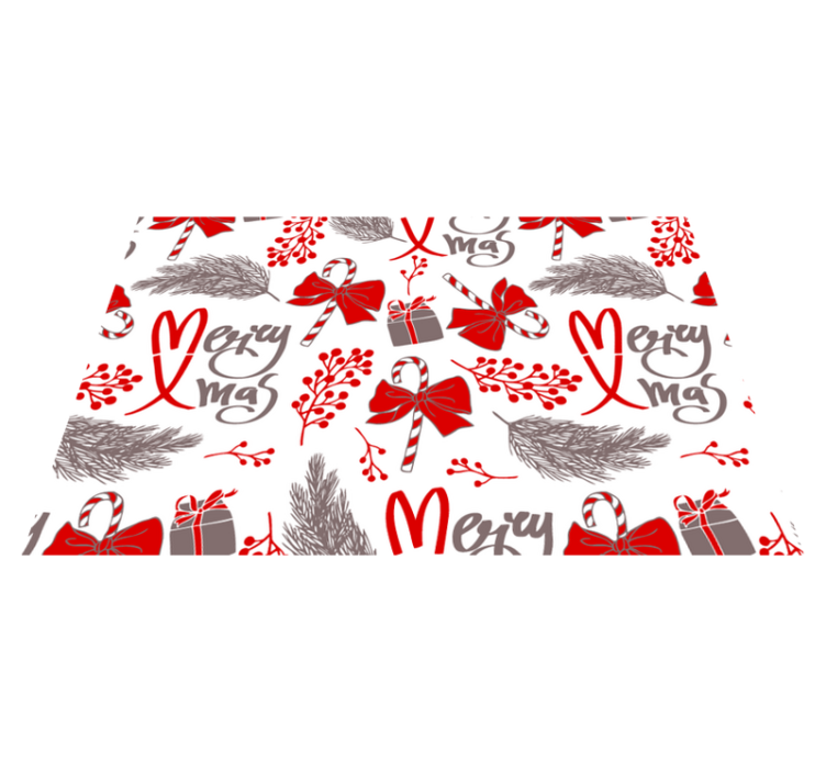 Tovaglietta personalizzata Natale Motivo rosso e grigio - TenStickers
