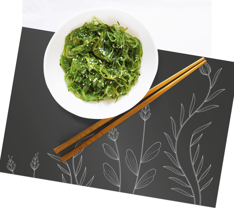 Sfondo posteriore con eleganti tovagliette vegetali - TenStickers
