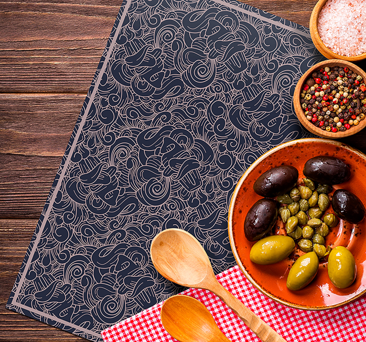 Tovaglietta americana con motivi a linee swirl - TenStickers