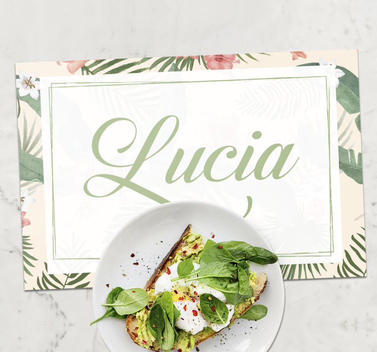 Tovaglietta americana con nome design floreale - TenStickers