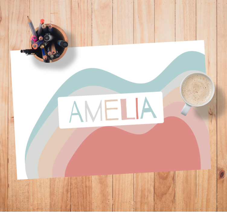 Tovaglietta americana con nome personalizzazione colorata - TenStickers