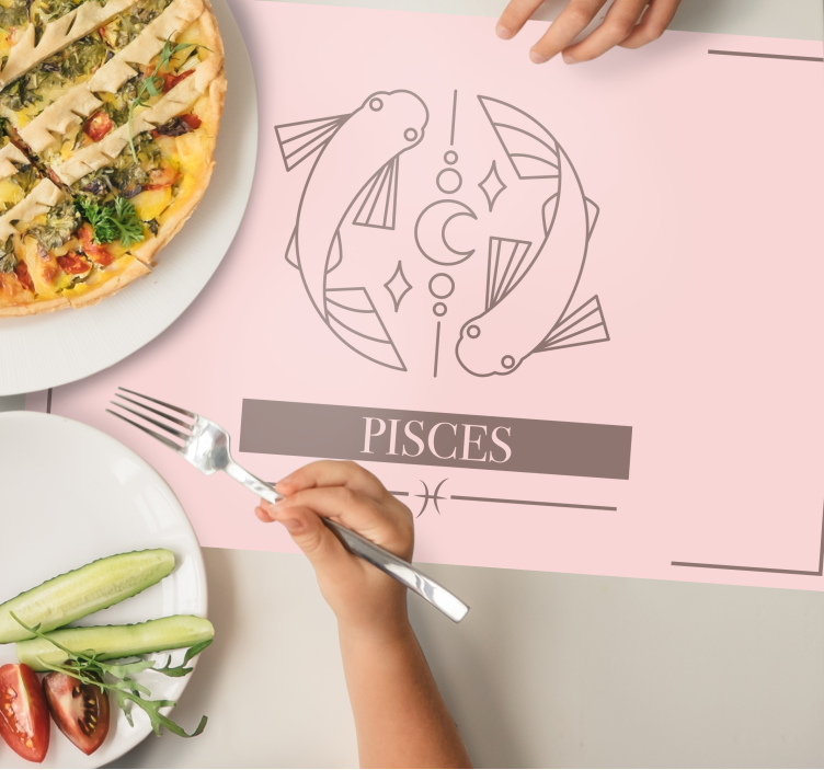 Tovaglietta americana con segno pesci - TenStickers