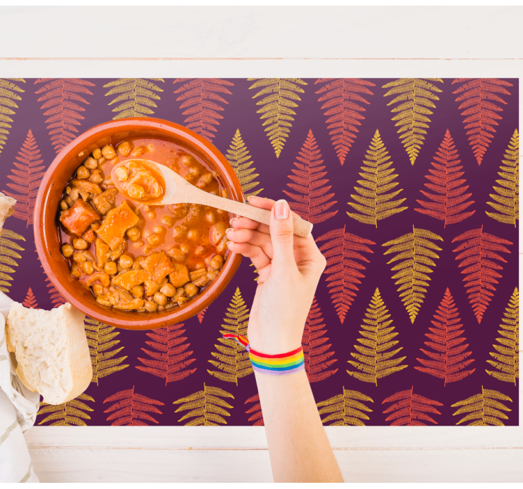 Tovaglietta americana con sfondo a motivo fogliare - TenStickers