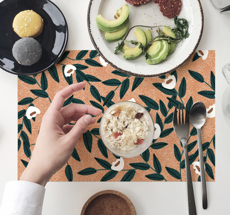 Tovaglietta americana copertura a motivo foglia - TenStickers