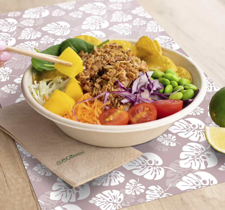 Tovaglietta americana design foglie tropicali - TenStickers