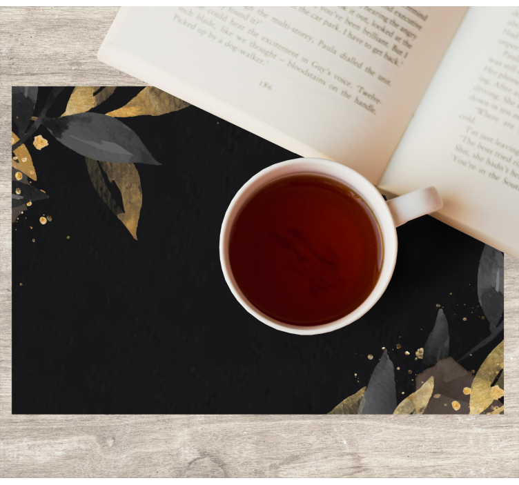 Tovaglietta americana elegante motivi di foglia raffinati - TenStickers