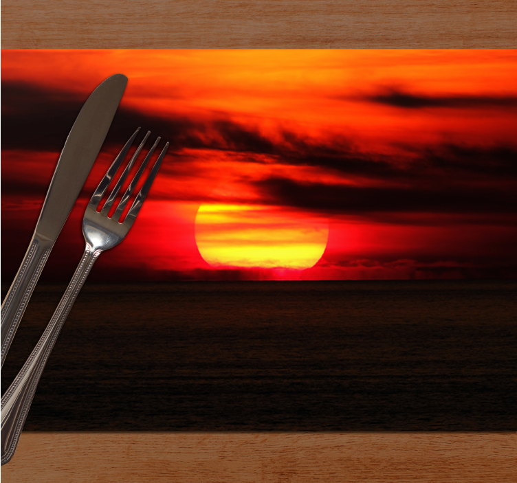Tovaglietta americana elegante tramonto sul mare - TenStickers