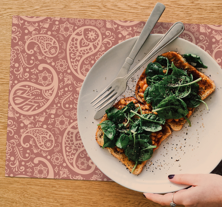 Tovaglietta americana elemento floreale elegante - TenStickers