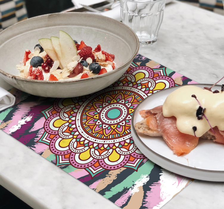 Tovaglietta americana elemento mandala vivace - TenStickers