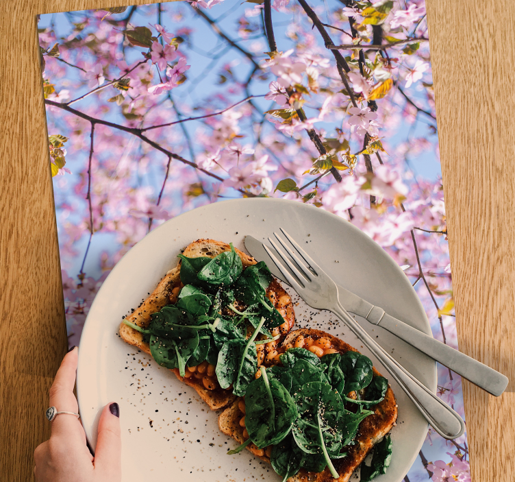 Tovaglietta americana fiori di ciliegio in fiore - TenStickers