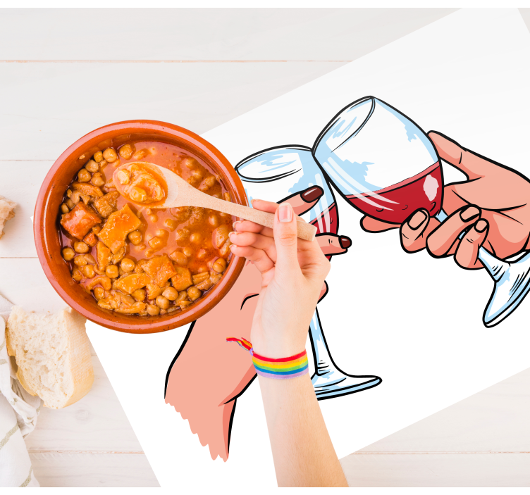 Tovaglietta americana frase bicchieri da brindisi - TenStickers