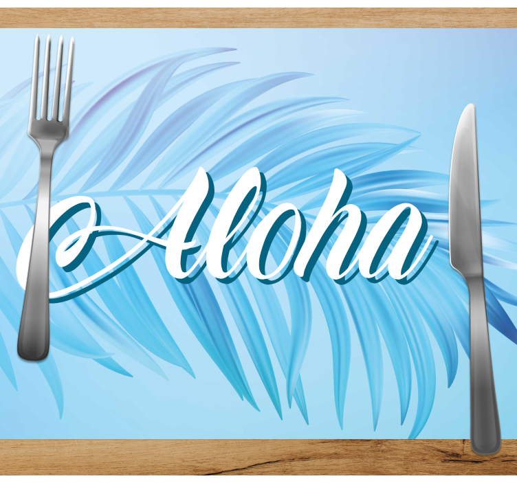 Tovaglietta americana frase foglie di palma aloha - TenStickers