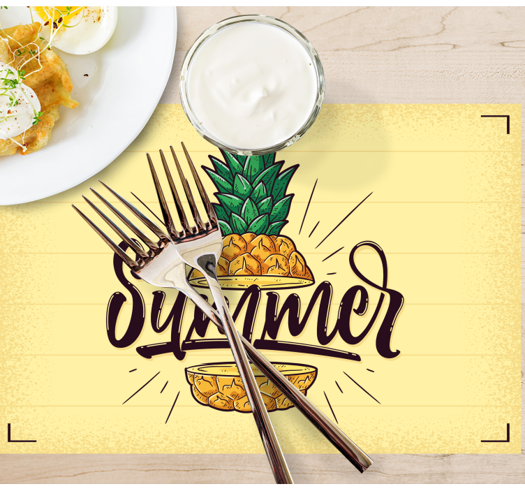 Tovaglietta americana frase grafica ananas estivo - TenStickers