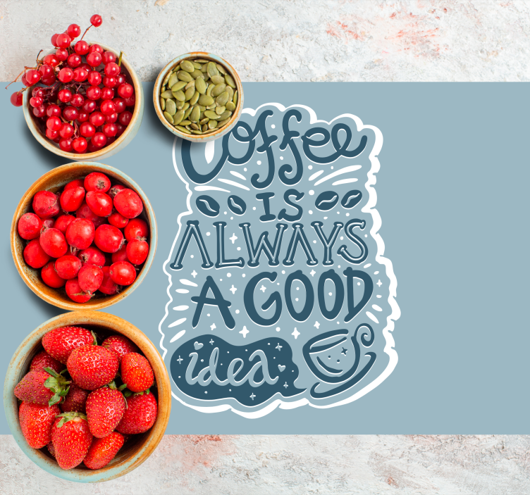 Tovaglietta americana frase ispirazione caffè - TenStickers