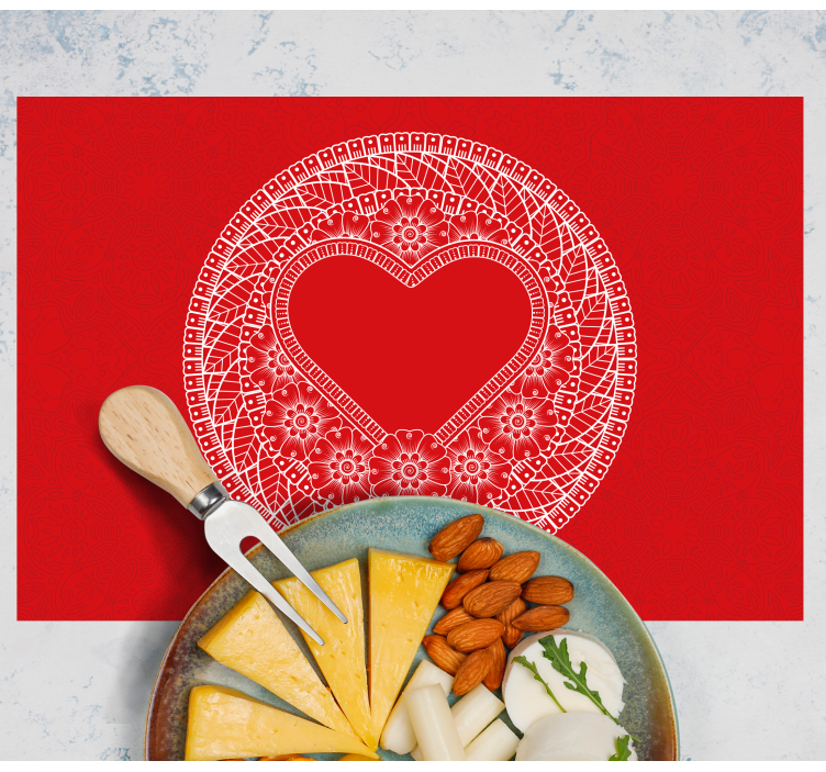 Tovaglietta americana frase motivo a cuore - TenStickers