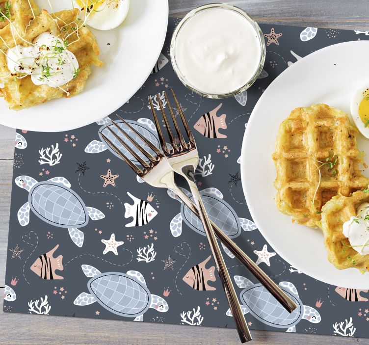 Tovaglietta americana infantile con motivo creature marine - TenStickers