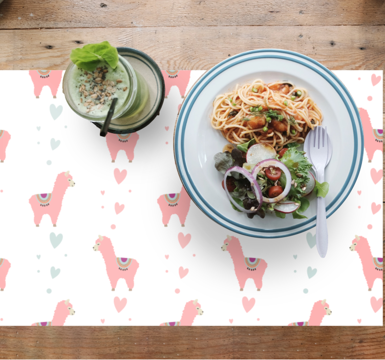 Tovaglietta americana infantile con motivo di lama carina - TenStickers