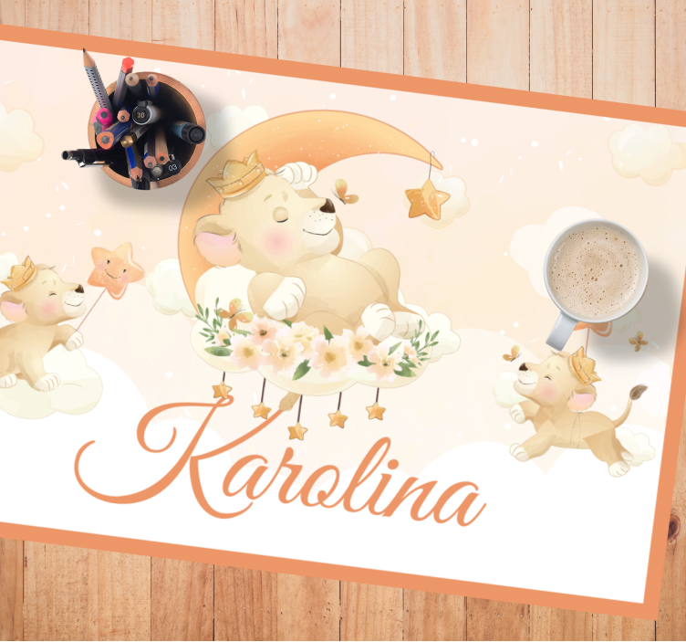 Tovaglietta americana infantile cuccioli di leone fantasiosi - TenStickers