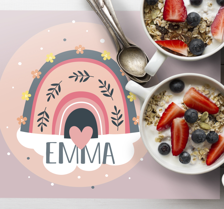 Tovaglietta americana infantile design floreale arcobaleno - TenStickers