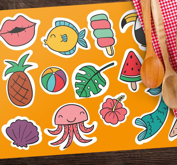 Tovaglietta americana infantile elementi tropicali colorati - TenStickers
