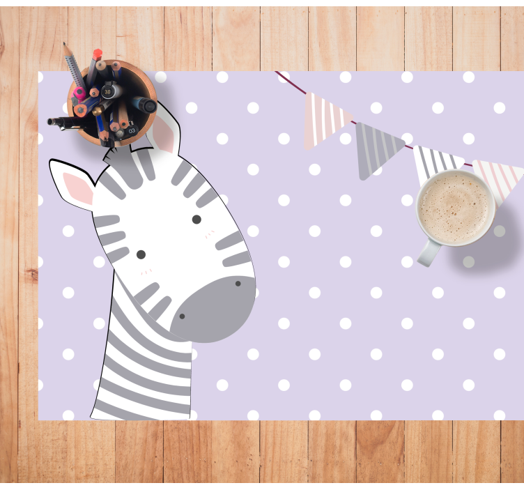 Tovaglietta americana infantile illustrazione testa zebra - TenStickers