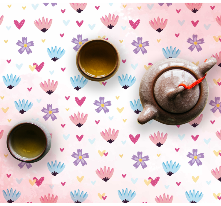 Tovaglietta americana infantile motivi cuore fiore - TenStickers