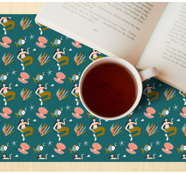 Tovaglietta americana infantile motivo conchiglie sirena - TenStickers