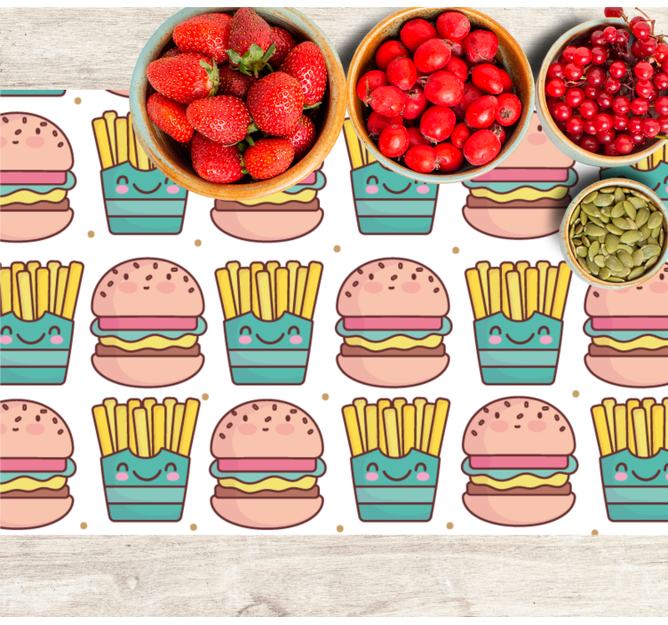 Tovaglietta americana infantile motivo hamburger felice - TenStickers