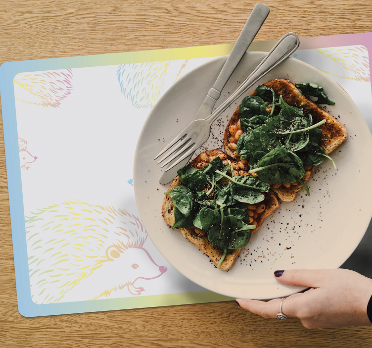 Tovaglietta americana infantile motivo riccio colorato - TenStickers