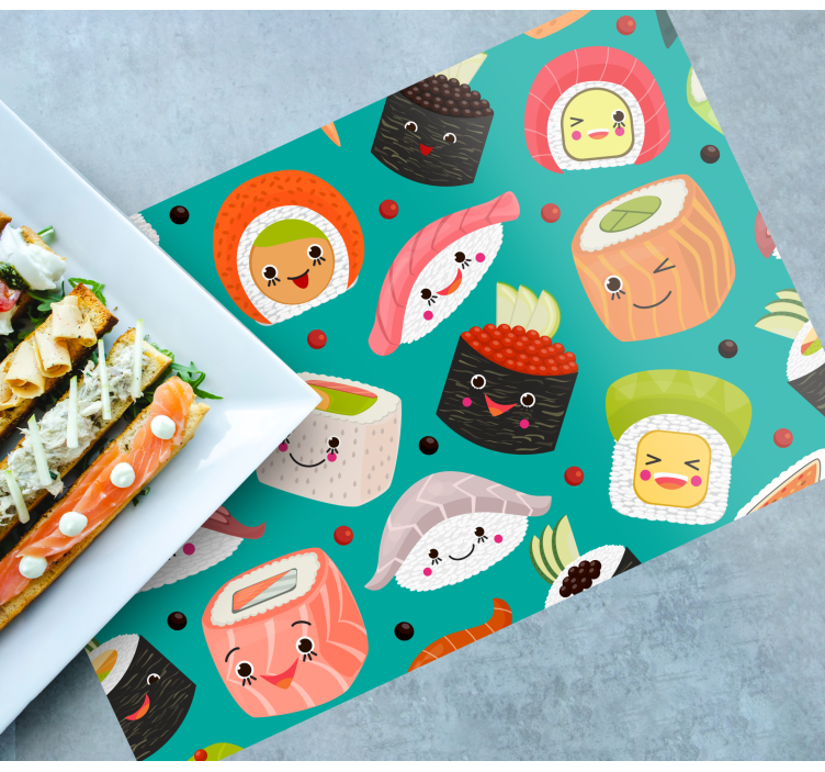 Tovaglietta americana infantile personaggi sushi carini - TenStickers